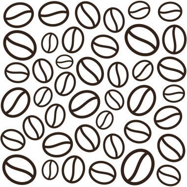 kahve çekirdekleri seamless modeli. vektör çizim.