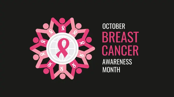 Банер Обізнаності Про Рак Молочної Залози Векторні Ілюстрації Векторна Графіка
