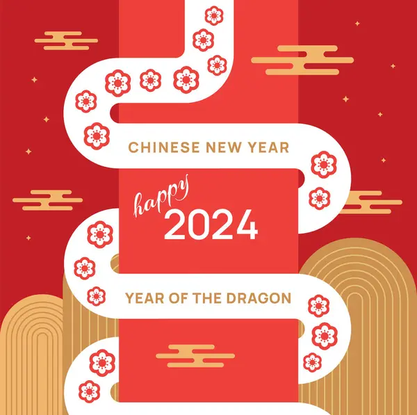 Chinese New Year 2024 Year Dragon Lunar New Year Background Stock