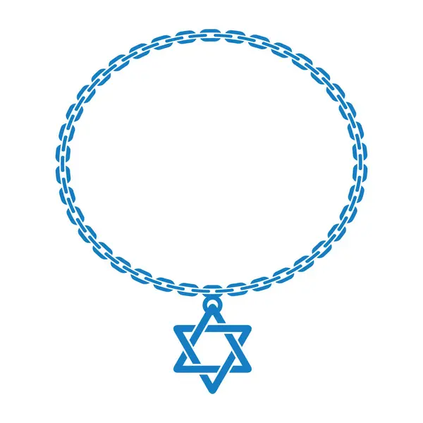 大卫之星的链子大卫之星 带有犹太星号的项链 矢量说明 矢量图形