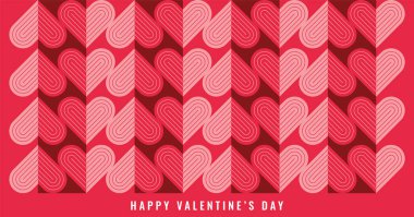 Romantic vector background with hearts pattern. Valentine's Day holiday backdrop.
