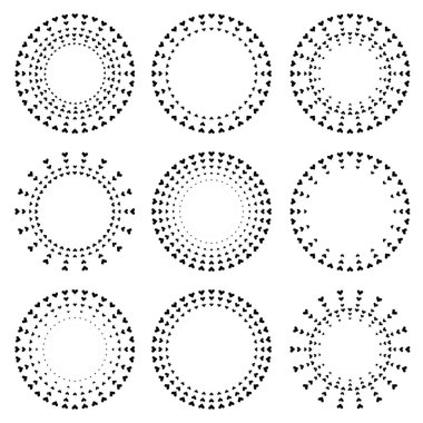 Sevgililer Günü, Anneler Günü ve Kadınlar Günü için Kalp Tasarım Elementleri. Kalp Düzeni Dekoratif Grafiksel. Vektör Ayarları.