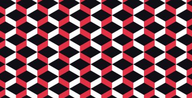 3 boyutlu küboid şekilli kusursuz desen. Vektör geometrik arkaplan