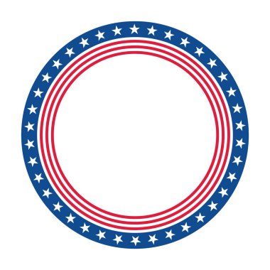 Yıldız ve Çizgili Çember Çerçeve - 4 Temmuz konsepti. Vektör illüstrasyonu