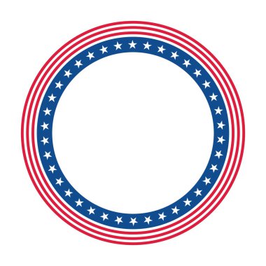 Yıldız ve Çizgili Çember Çerçeve - 4 Temmuz konsepti. Vektör illüstrasyonu