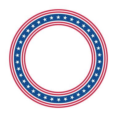 Yıldız ve Çizgili Çember Çerçeve - 4 Temmuz konsepti. Vektör illüstrasyonu