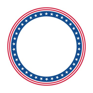 Yıldız ve Çizgili Çember Çerçeve - 4 Temmuz konsepti. Vektör illüstrasyonu