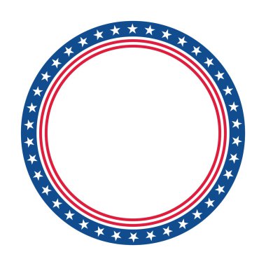 Yıldız ve Çizgili Çember Çerçeve - 4 Temmuz konsepti. Vektör illüstrasyonu