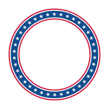 Yıldız ve Çizgili Çember Çerçeve - 4 Temmuz konsepti. Vektör illüstrasyonu