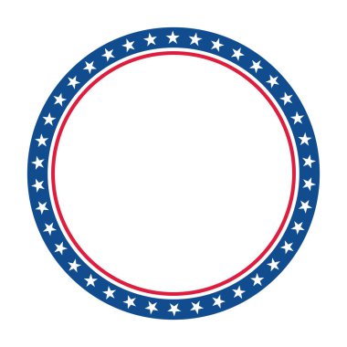 Yıldız ve Çizgili Çember Çerçeve - 4 Temmuz konsepti. Vektör illüstrasyonu