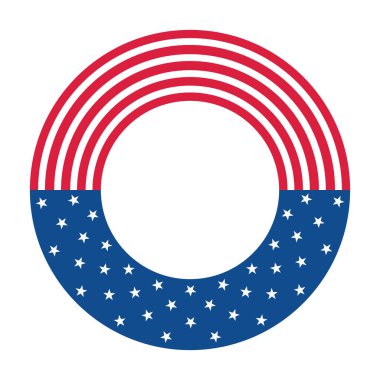 Yıldız ve Çizgili Çember Çerçeve - 4 Temmuz konsepti. Vektör illüstrasyonu