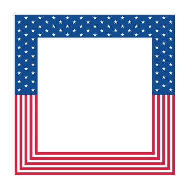 Stars and Stripes ile kare çerçevesi. Vektör illüstrasyonu.