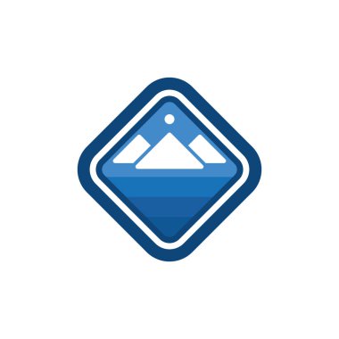 Mavi Arkaplanda Dağ Aralığı Simgesi