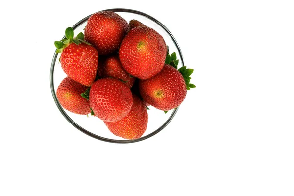 Erdbeeren Einer Glasschüssel — Stockfoto