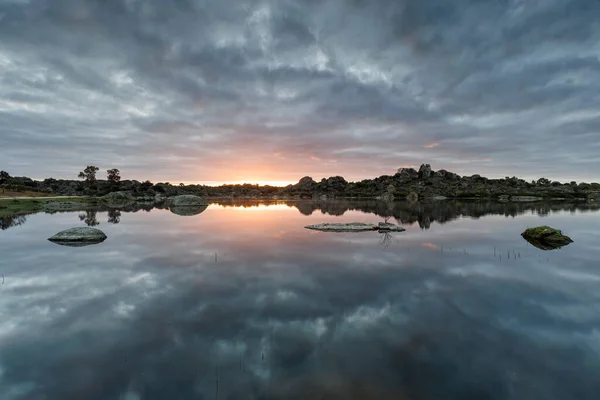 Sonnenaufgang Den Barruecos Extremadura Spanien — Stockfoto