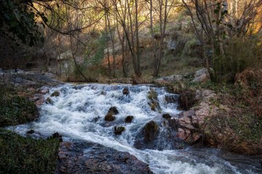 Penha Garcia yakınındaki Ponsul Nehri'nde manzara. Portekiz.