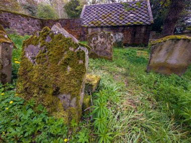 Old Graveyard with a Mausoleum that houses the graves of the Hamilton family. Barons Haugh Nature Reserve,RSPB Scotland Baron's Haugh nature reserve, Motherwell, North Lanarkshire, Scotland.UK. Is a real gem for wildlife  clipart