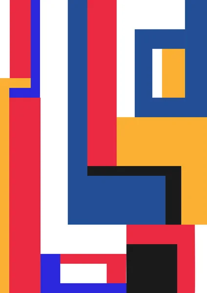 Modèle Moderne Mosaïque Formes Simples Composition Abstraite Design Couverture Bannière — Image vectorielle