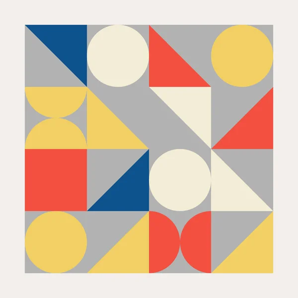 灰色の背景に抽象的な幾何学模様 バウハウス様式 ベクトルテンプレート カバーデザインコンセプト — ストックベクタ