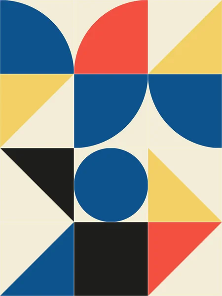 Abstraktes Muster Mit Geometrischen Grundformen Grundfarbe Vektorvorlage Cover Design Konzept — Stockvektor