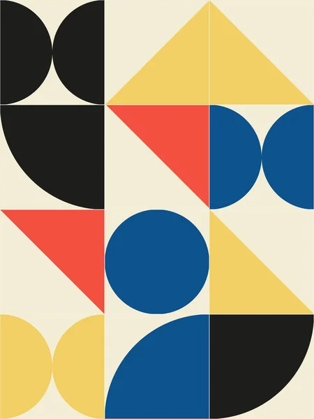 Abstrakter Geometrischer Hintergrund Grundlegende Formen Und Farben Vektormuster Cover Design — Stockvektor