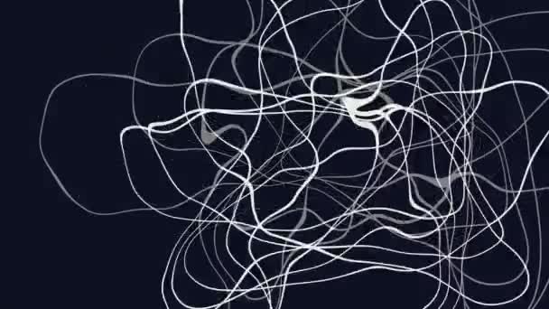Čáry Zakřivené Pohybem Abstraktní Obrys Animovaný Náhodném Pořadí Tmavé Pozadí — Stock video