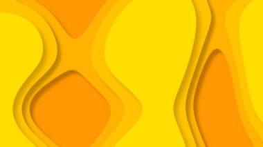 Yellow multi layered abstract background. Monochromatic color. Paper cut shapes, carving patterns.