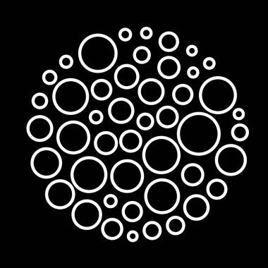 Gobo maskesi. Photoshop veya 3 boyutlu ışık için birçok beyaz daire ışık ışınları oluşturur. Vektör şablonu