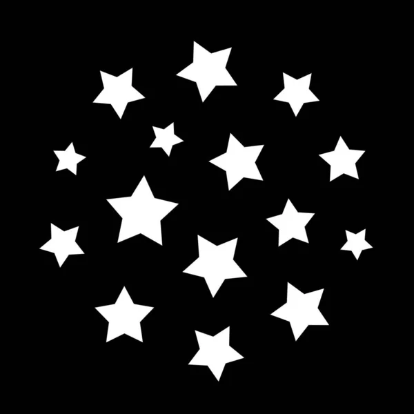 Gobo Maske Weiße Sterne Unterschiedlicher Größe Auf Schwarz Abstrakte Geometrische — Stockvektor