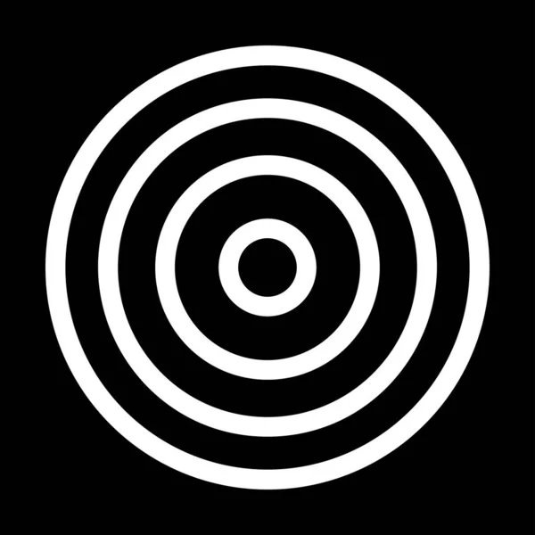 Gobo Maske Weiße Konzentrische Kreise Auf Schwarzem Hintergrund Abstrakte Geometrische — Stockvektor