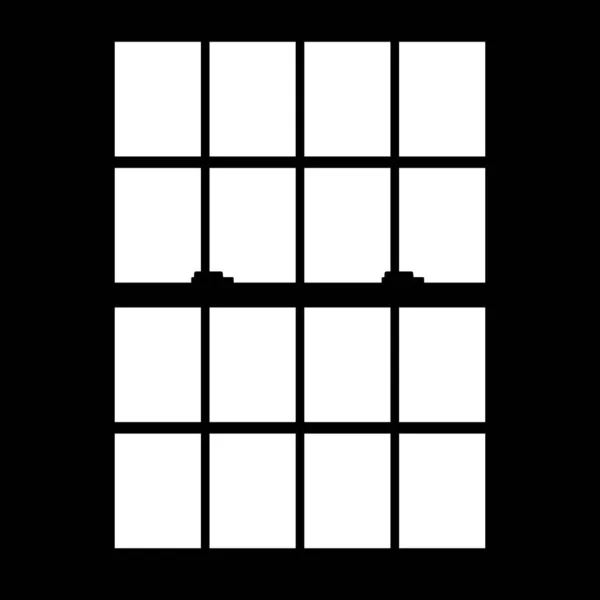 Gobo面具的窗口轮廓 在黑色背景上形成光线的白色形状 病媒模板 — 图库矢量图片