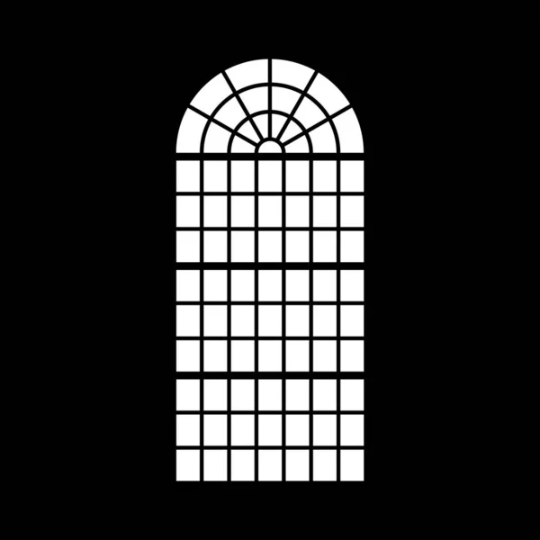 Silhouette Eines Großen Klassischen Fensters Auf Schwarz Gobo Maske Formen — Stockvektor