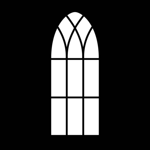 Silhouette Eines Großen Klassischen Tempelfensters Auf Schwarz Gobo Maske Formen — Stockvektor