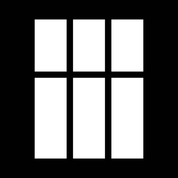 九段窗的轮廓 用于浅色哥博面罩 黑色背景上的白色形状 3D光矢量模板 — 图库矢量图片#