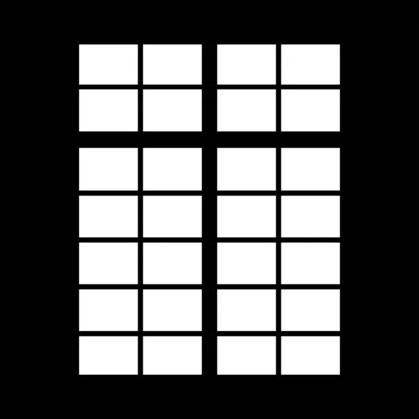 Fenstersilhouette Auf Schwarzem Hintergrund Für Gobomaske Formen Zur Bildung Von — Stockvektor
