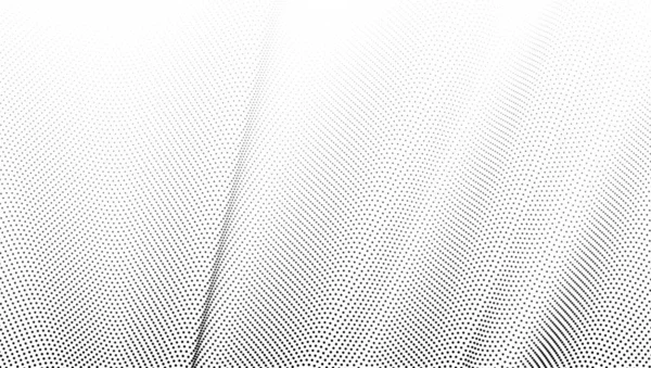 Motif Abstrait Pointillé Pois Noirs Sur Fond Blanc Effet Ondulé — Image vectorielle