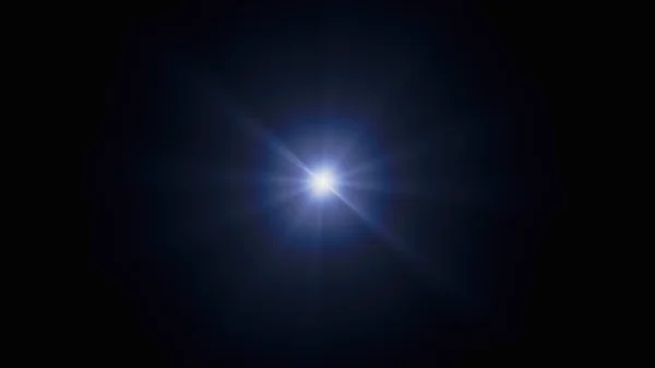 集光点からの光量が多く クロマトグラフィー収差が大きい青の強い領域 黒の背景にレンズフレアの自然な効果 画面ブレンドモードで使用します オーバーレイレイヤー — ストック写真