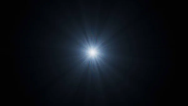 中心から大きな量の手を振って光の青のスポット 黒の背景にレンズフレアの自然な効果 画面ブレンドモードで使用します オーバーレイレイヤー — ストック写真