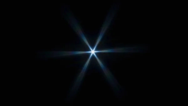 層の中央の白い斑点から5つのぼやけた光線 色収差光効果 黒の背景にレンズフレアの自然な効果 画面ブレンドモードでの使用 — ストック写真
