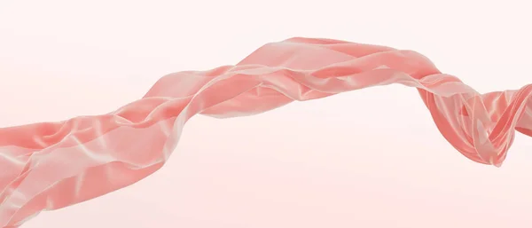 Tecido Rosa Que Flui Com Vento Fundo Abstrato Rosa Renderização — Fotografia de Stock