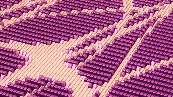 Streszczenie Tła Bloków Żółte Różowe Kolory Sztuka Komputerowa Renderowanie Nowoczesna — Zdjęcie stockowe
