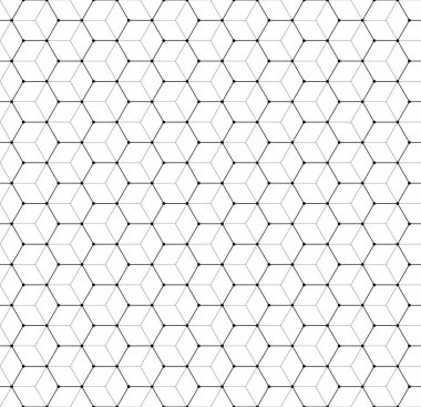 Noktalı ve iki inme kalınlığında altıgenler kusursuz desen. Beyaz arka plan. Hareket tasarımı ve 3D grafikler için pürüzlük, matlık ve tümsek haritası şablonu.