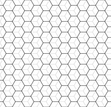 İki inme kalınlığında altıgenler. Kusursuz desen. Beyaz arka plan. Hareket tasarımı ve 3D grafikler için pürüzlük, matlık ve tümsek haritası şablonu.