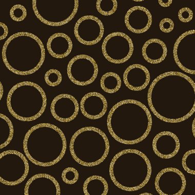 Halkalar Düzeni. Altın Parıltılı Doku Arkaplanı. Parlak altın parıltılı doku. Çember şekilleri. Parlak arka plan. Vektör illüstrasyonu EPS10