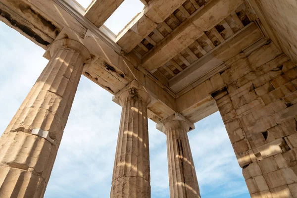 antique building with columns in Athens Greece