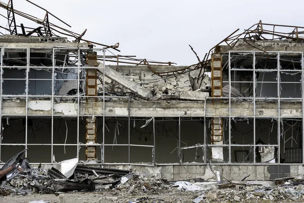 Zničené Budovy Dílny Závodu Azovstal Mariupol Války Ukrajině Ruskem — Stock fotografie