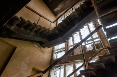 inside a destroyed and burnt house war in Ukraine with Russia