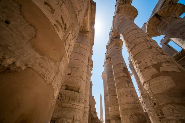 Estátua Antiga Salão Pilar Luxor Egito Sem Pessoas — Fotografia de Stock