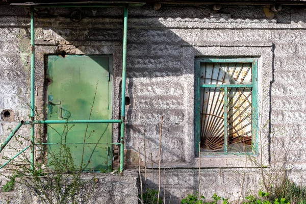 Finestre Vuote Una Guerra Casa Danneggiata Ucraina — Foto Stock