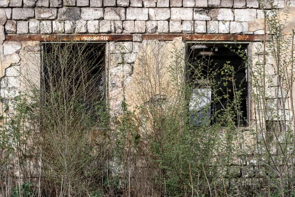 Ventanas Vacías Una Guerra Casas Dañada Ucrania —  Fotos de Stock